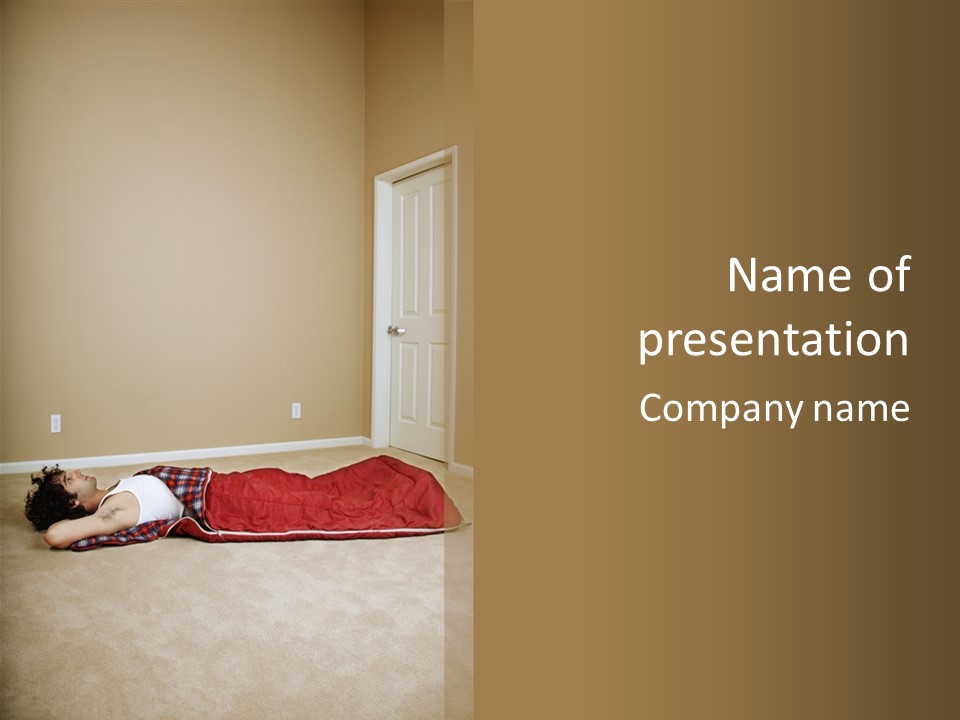 Full Floor Sleeping PowerPoint Template