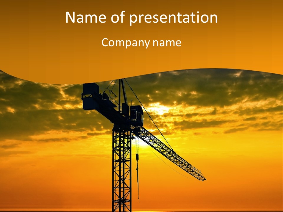 Crane Equipment Work PowerPoint Template