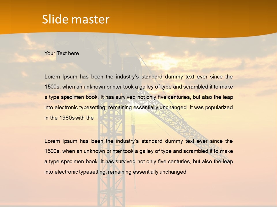Crane Equipment Work PowerPoint Template