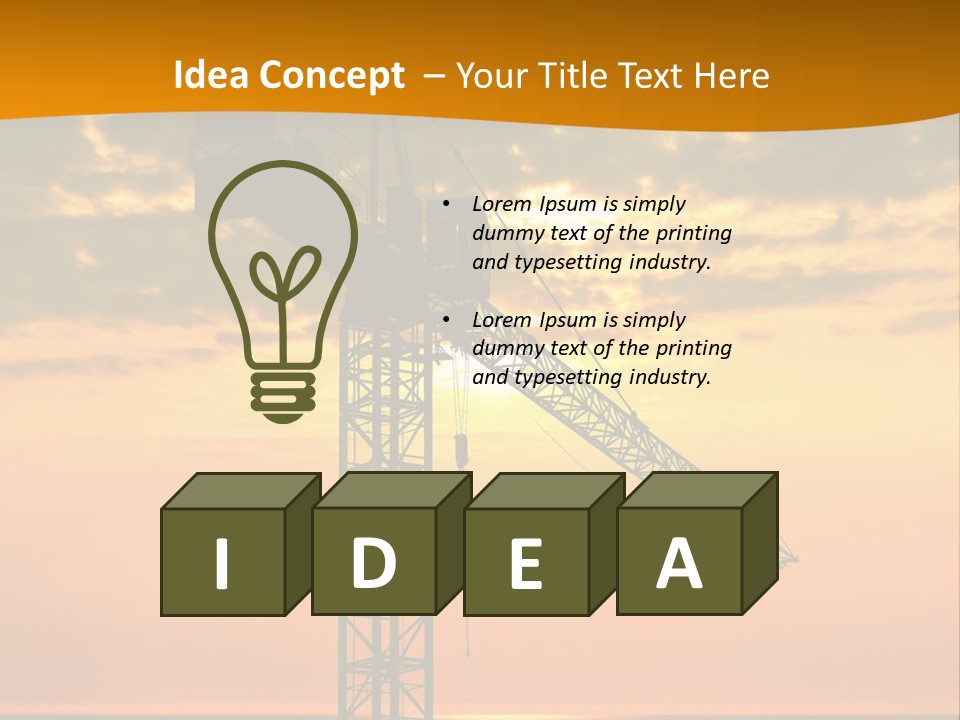 Crane Equipment Work PowerPoint Template