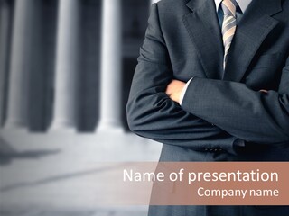 Columns Lawyer Necktie PowerPoint Template