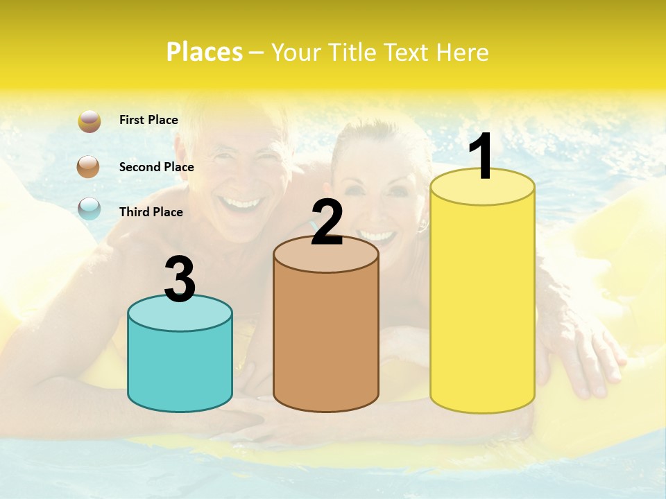 Senior Air Matress Swimming PowerPoint Template