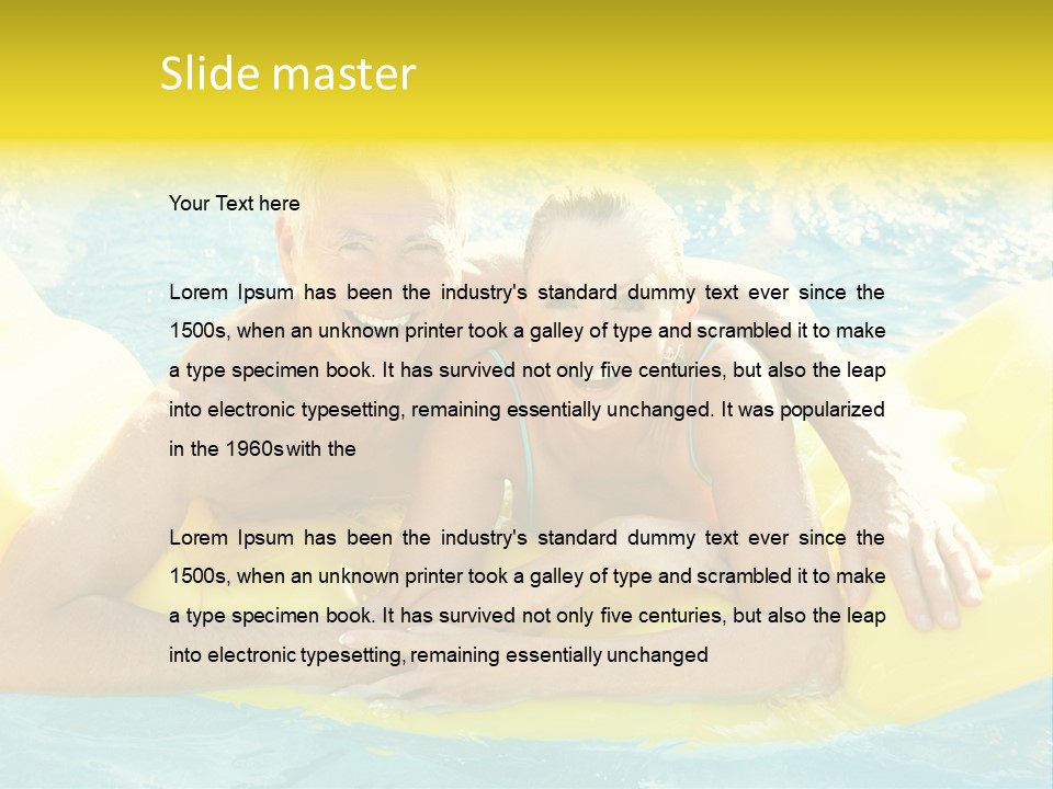 Senior Air Matress Swimming PowerPoint Template