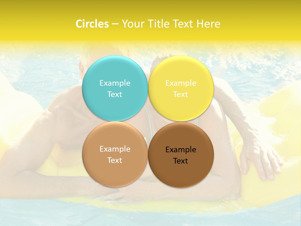 Senior Air Matress Swimming PowerPoint Template