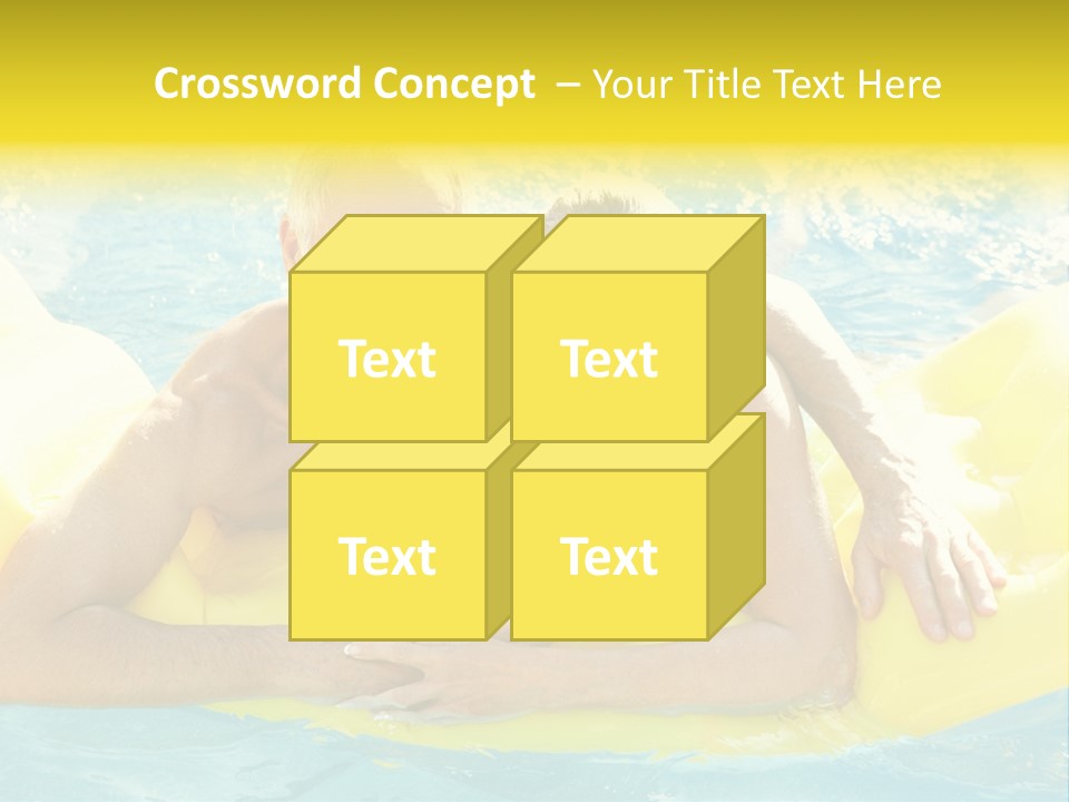 Senior Air Matress Swimming PowerPoint Template