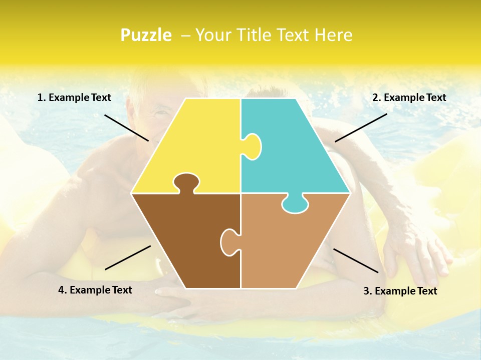 Senior Air Matress Swimming PowerPoint Template