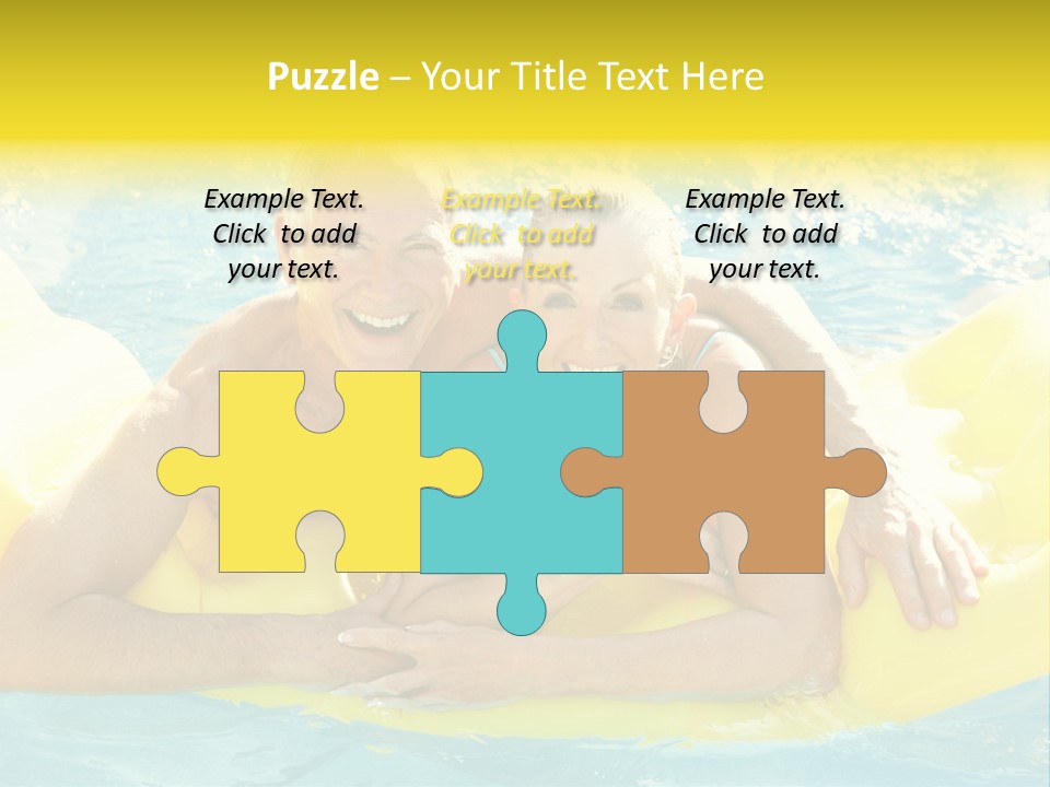 Senior Air Matress Swimming PowerPoint Template