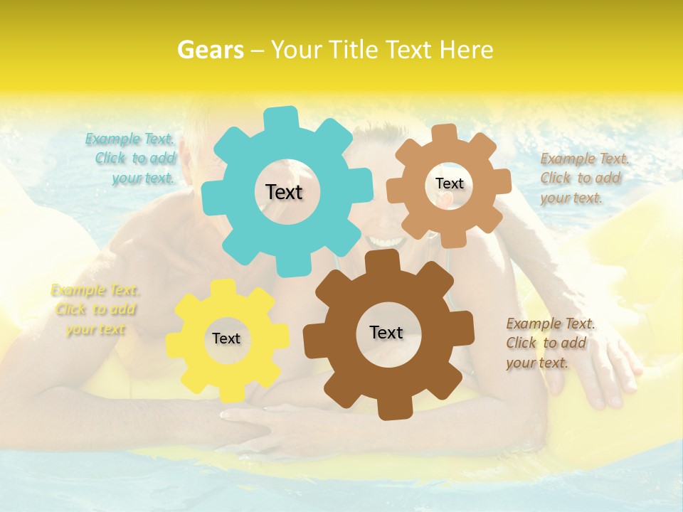 Senior Air Matress Swimming PowerPoint Template