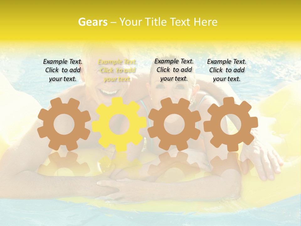 Senior Air Matress Swimming PowerPoint Template