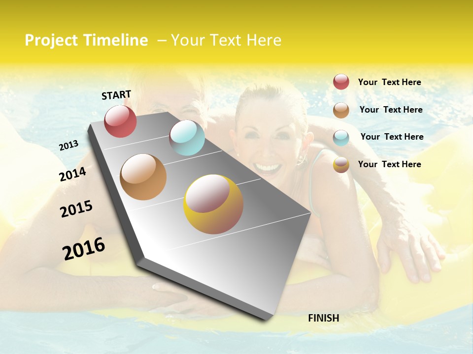 Senior Air Matress Swimming PowerPoint Template