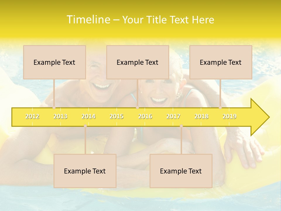 Senior Air Matress Swimming PowerPoint Template