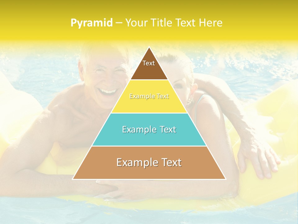 Senior Air Matress Swimming PowerPoint Template