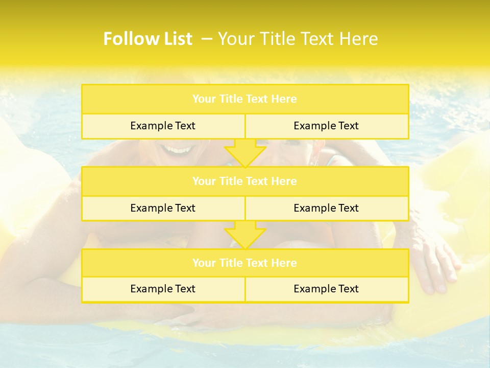 Senior Air Matress Swimming PowerPoint Template