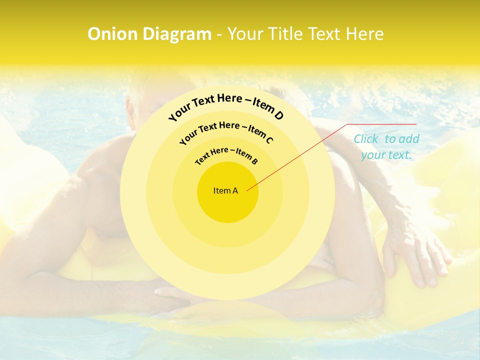 Senior Air Matress Swimming PowerPoint Template