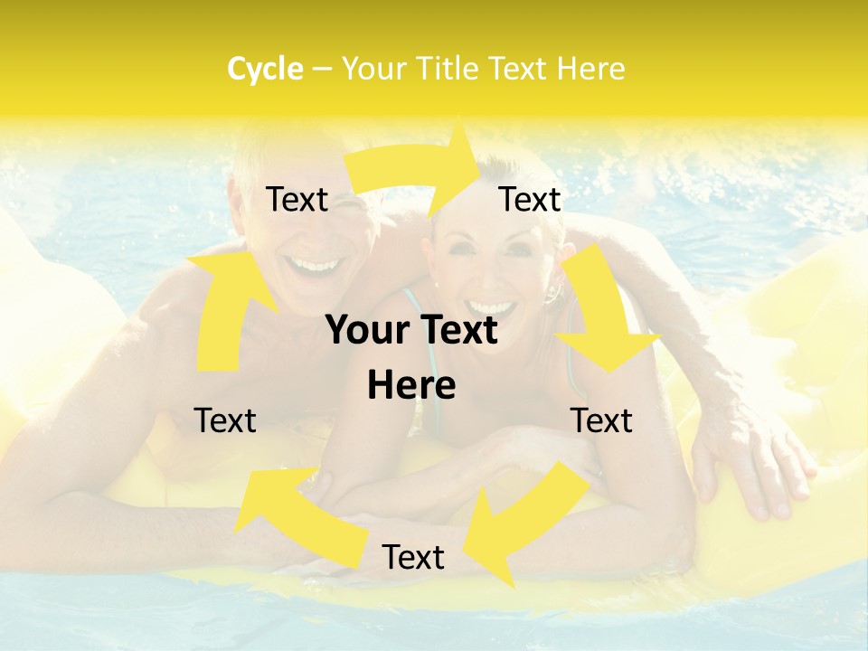 Senior Air Matress Swimming PowerPoint Template