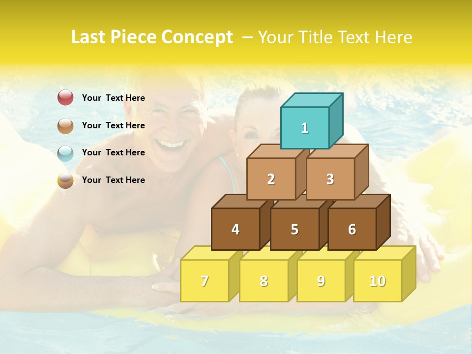 Senior Air Matress Swimming PowerPoint Template