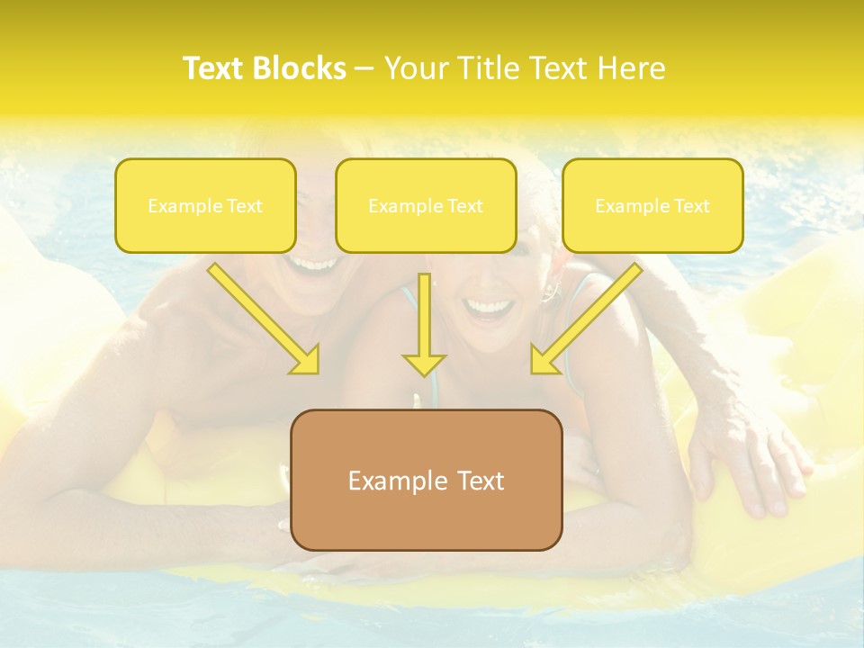 Senior Air Matress Swimming PowerPoint Template