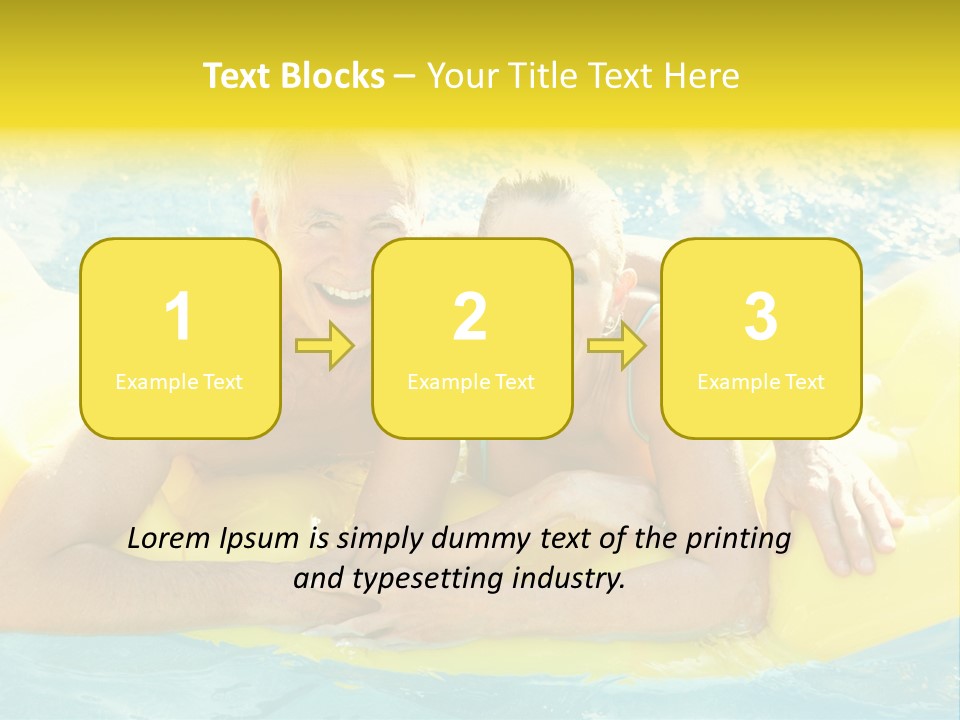 Senior Air Matress Swimming PowerPoint Template