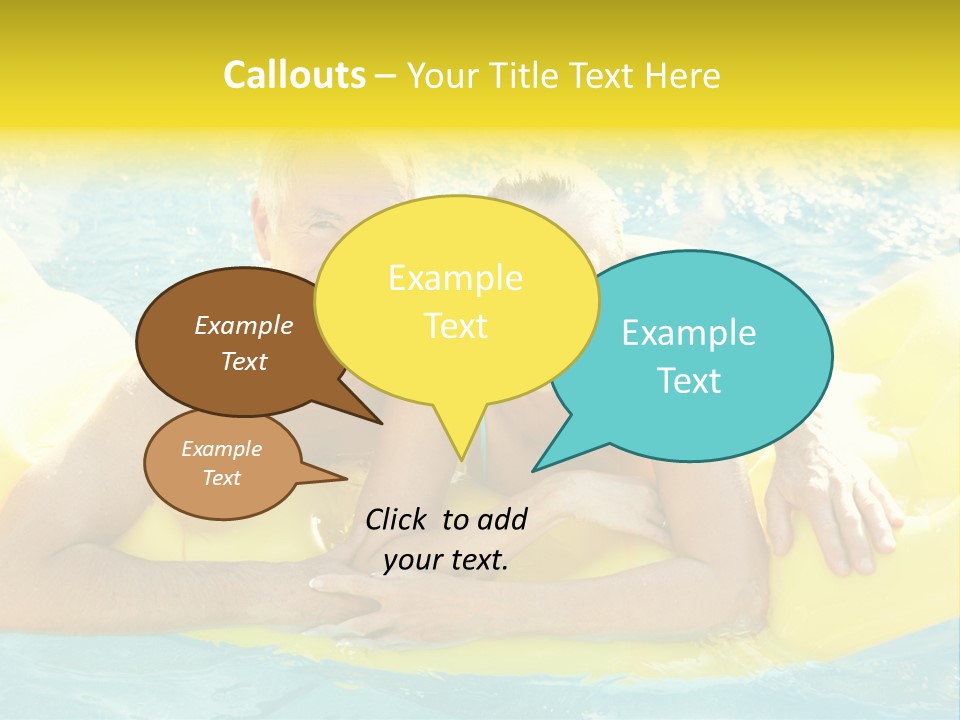 Senior Air Matress Swimming PowerPoint Template