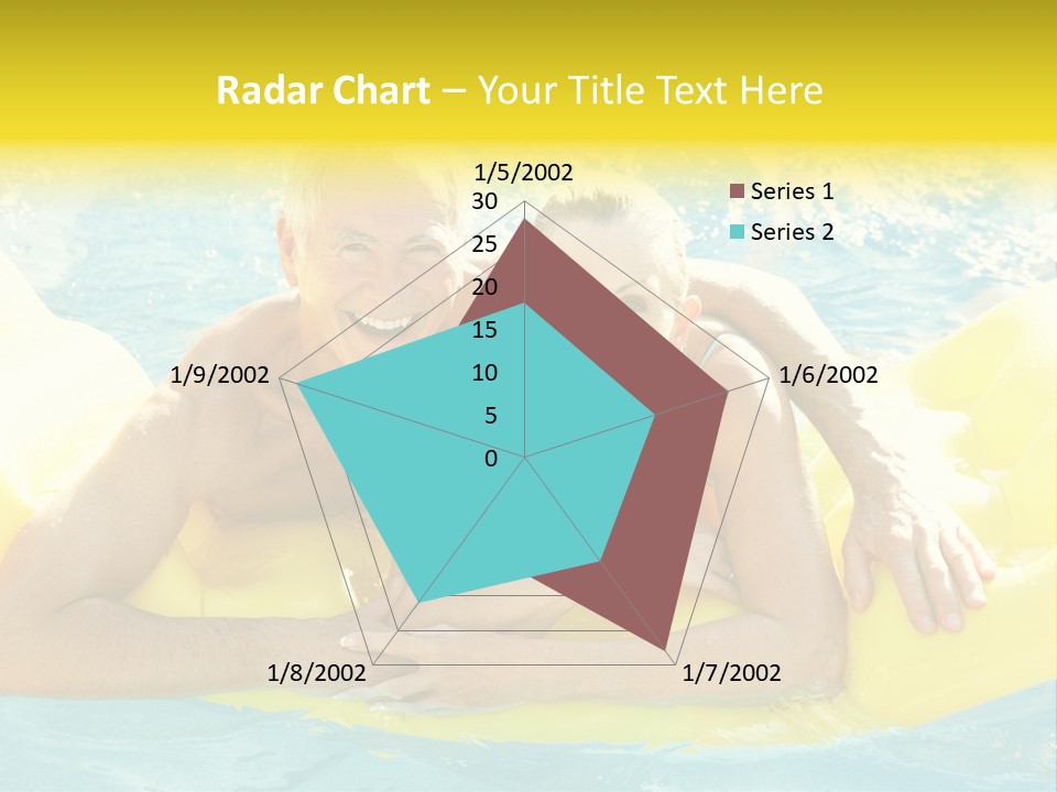 Senior Air Matress Swimming PowerPoint Template