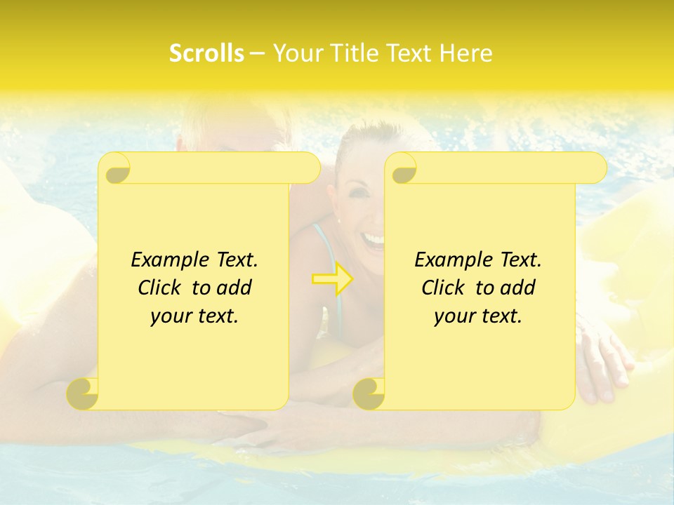 Senior Air Matress Swimming PowerPoint Template
