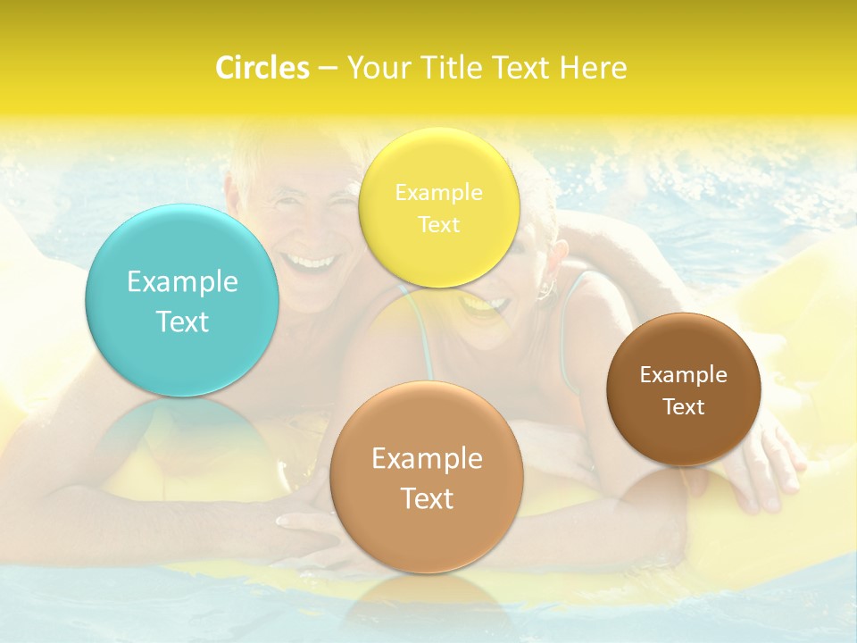 Senior Air Matress Swimming PowerPoint Template