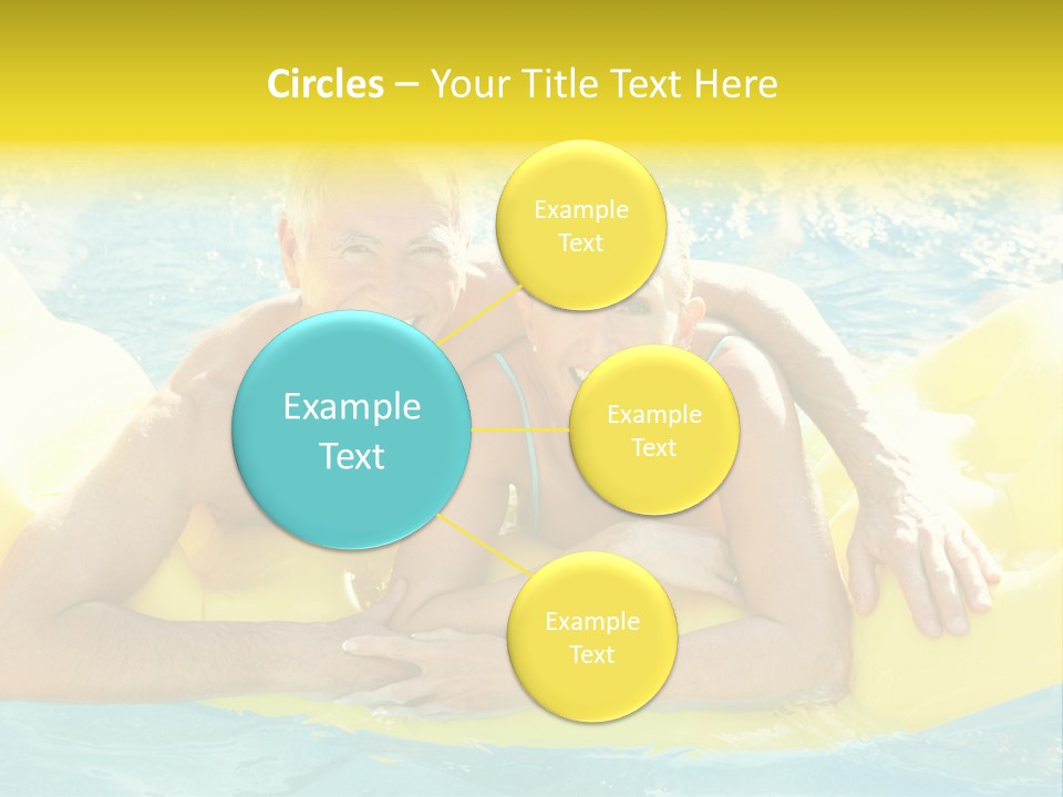 Senior Air Matress Swimming PowerPoint Template
