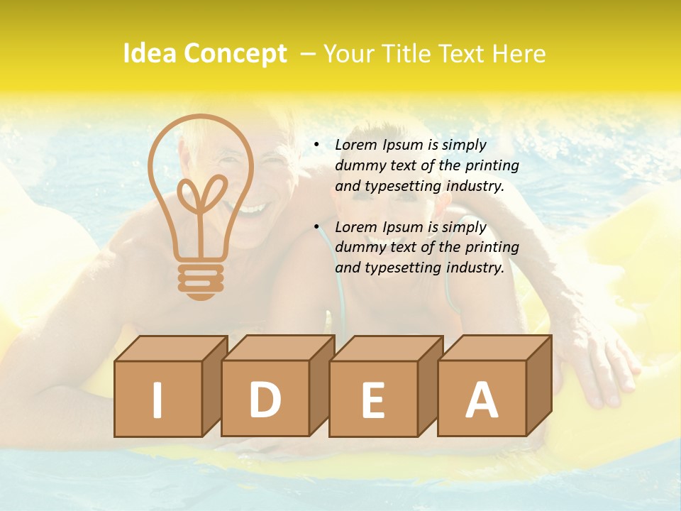 Senior Air Matress Swimming PowerPoint Template