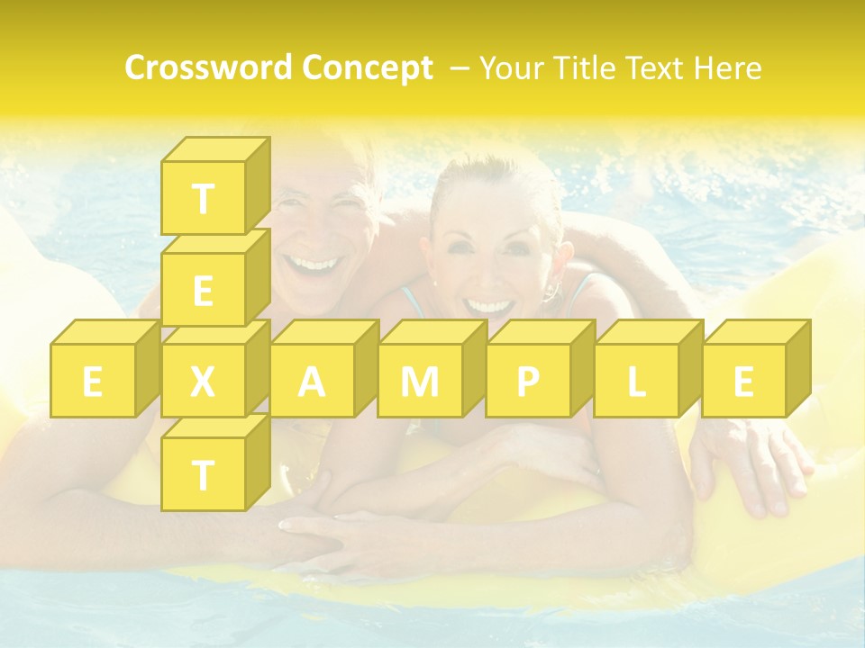 Senior Air Matress Swimming PowerPoint Template