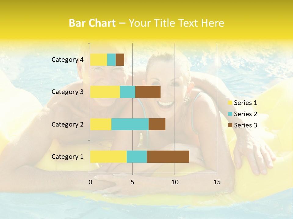 Senior Air Matress Swimming PowerPoint Template