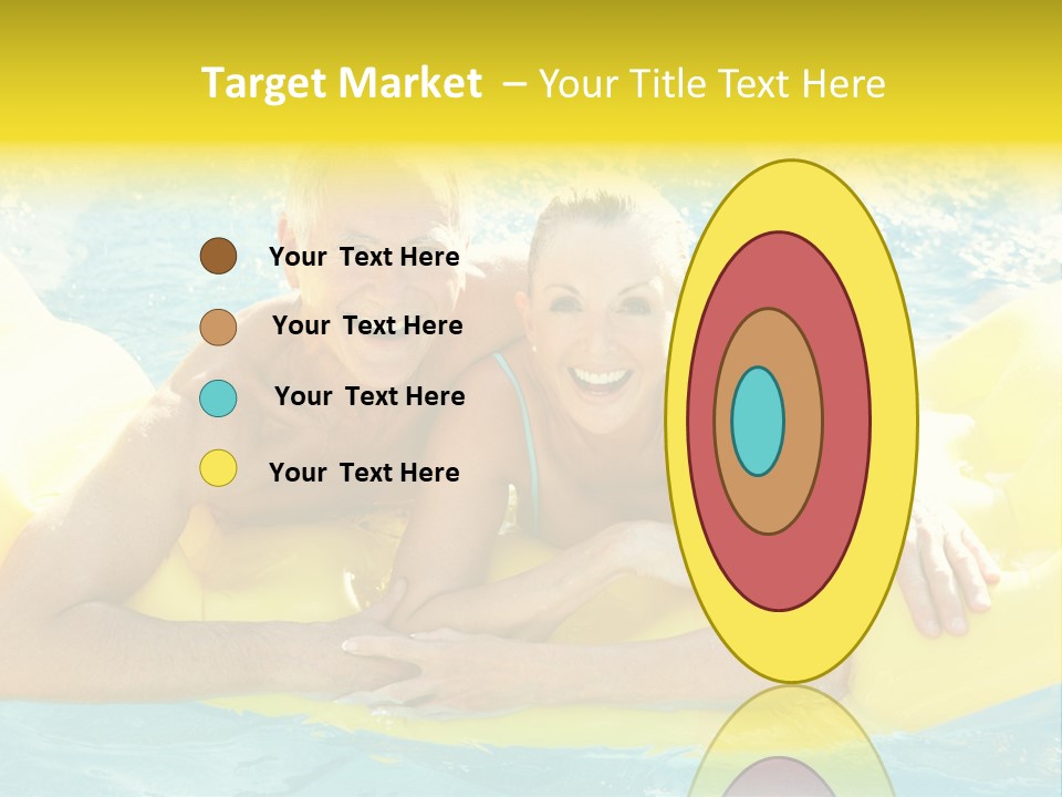 Senior Air Matress Swimming PowerPoint Template