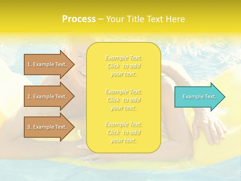 Senior Air Matress Swimming PowerPoint Template