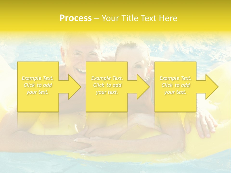 Senior Air Matress Swimming PowerPoint Template