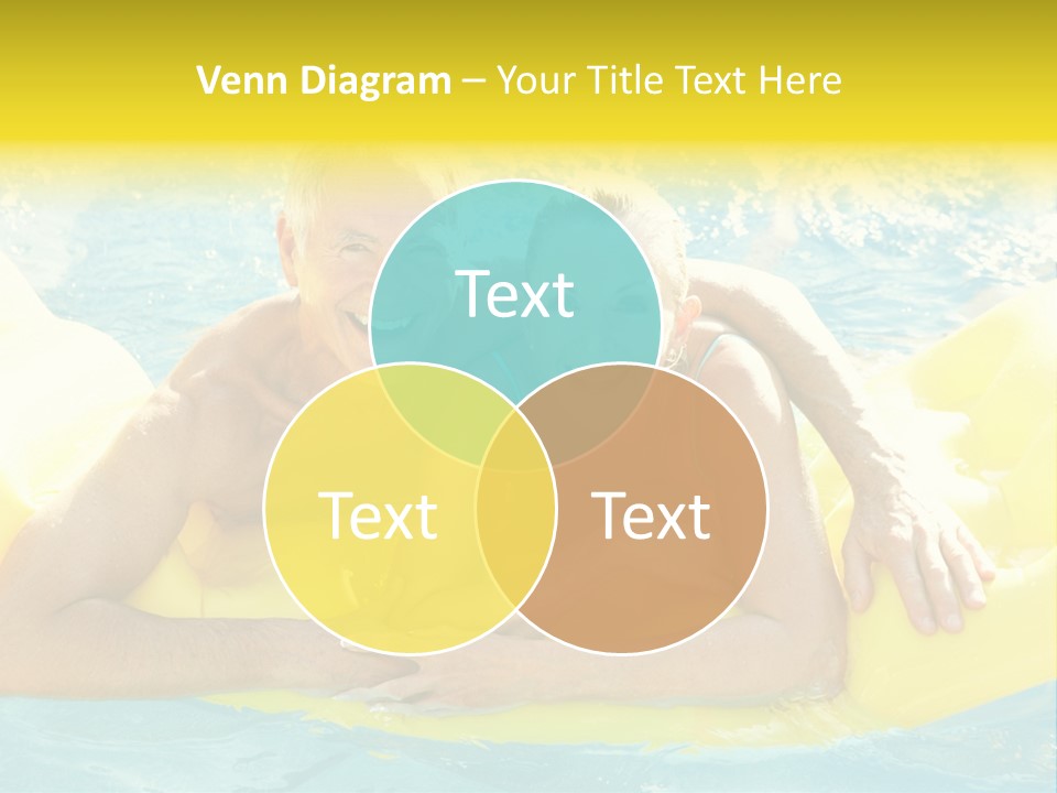 Senior Air Matress Swimming PowerPoint Template