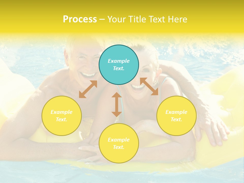 Senior Air Matress Swimming PowerPoint Template