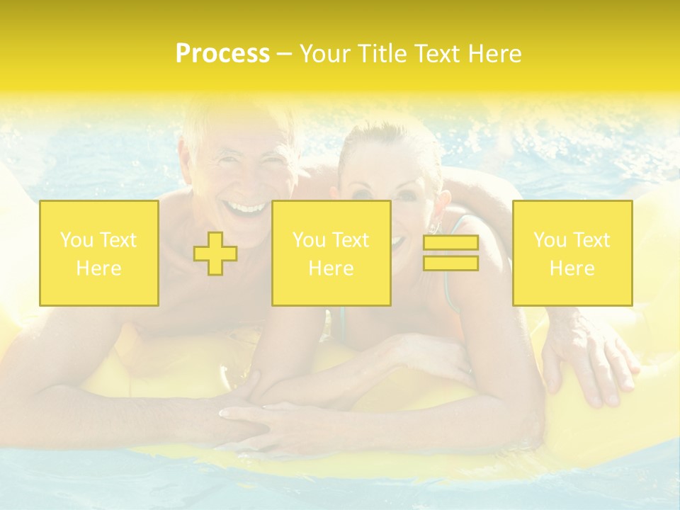 Senior Air Matress Swimming PowerPoint Template
