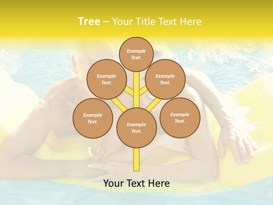 Senior Air Matress Swimming PowerPoint Template