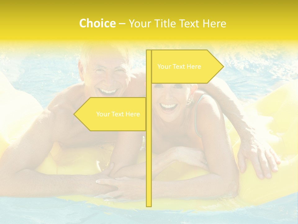 Senior Air Matress Swimming PowerPoint Template