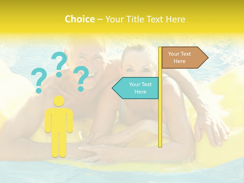 Senior Air Matress Swimming PowerPoint Template