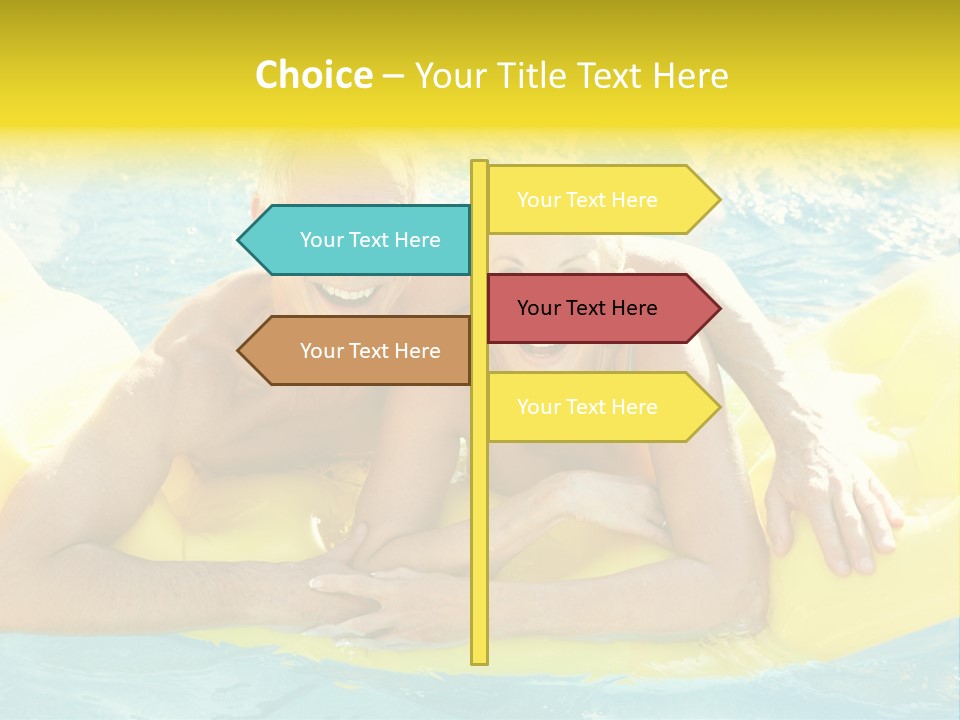 Senior Air Matress Swimming PowerPoint Template