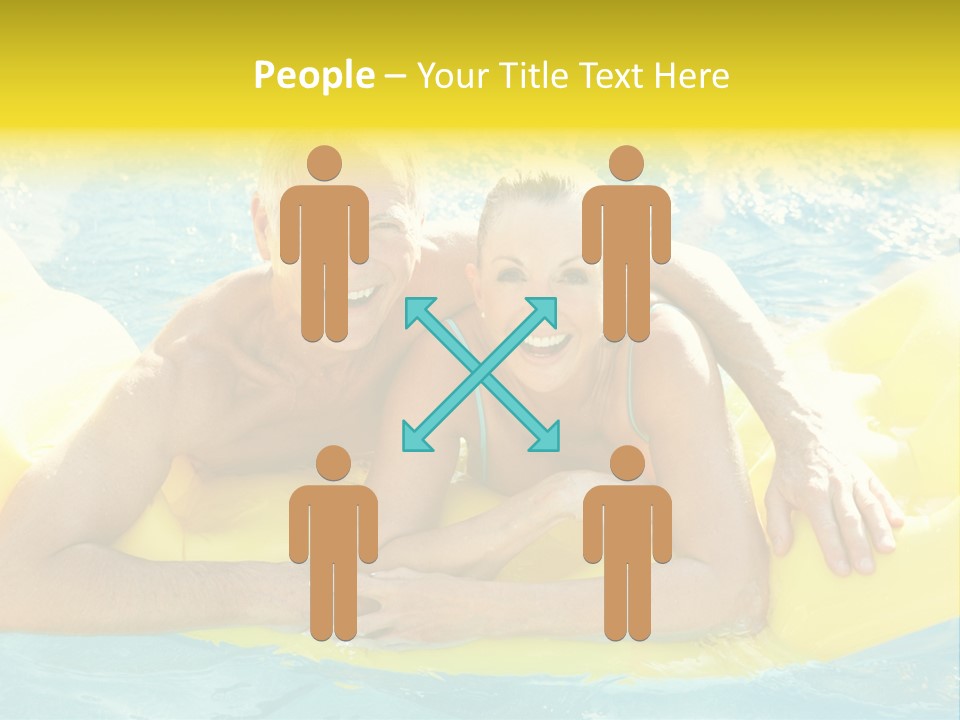 Senior Air Matress Swimming PowerPoint Template