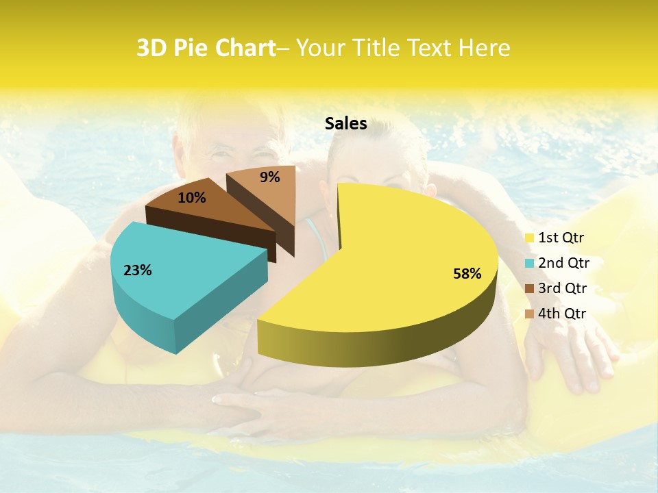 Senior Air Matress Swimming PowerPoint Template