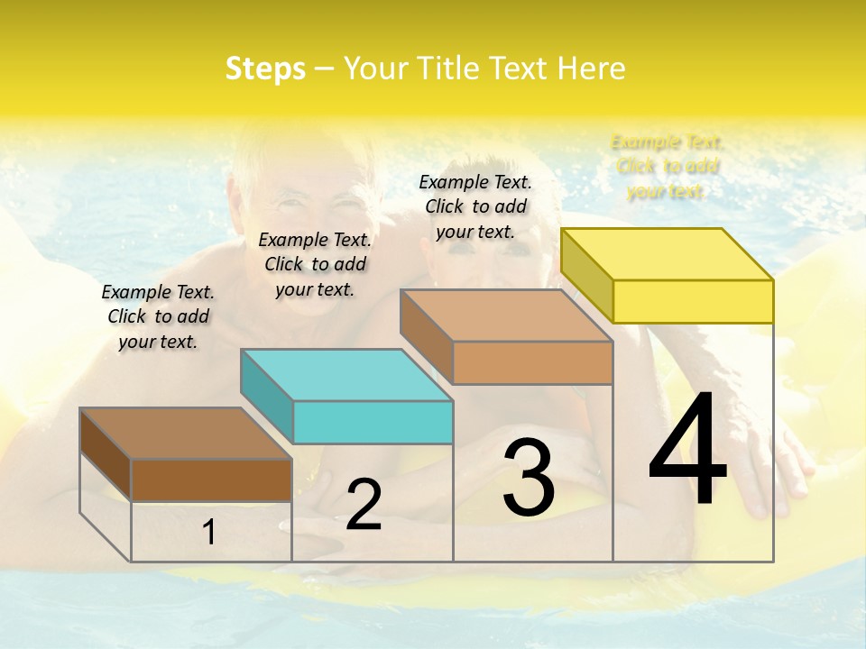 Senior Air Matress Swimming PowerPoint Template