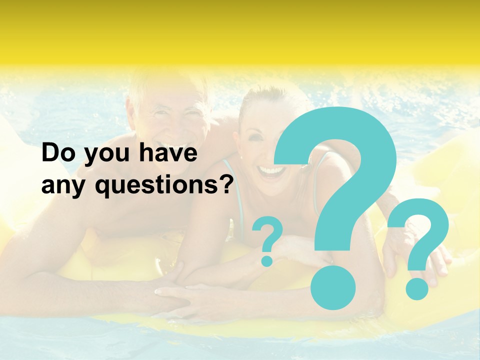 Senior Air Matress Swimming PowerPoint Template