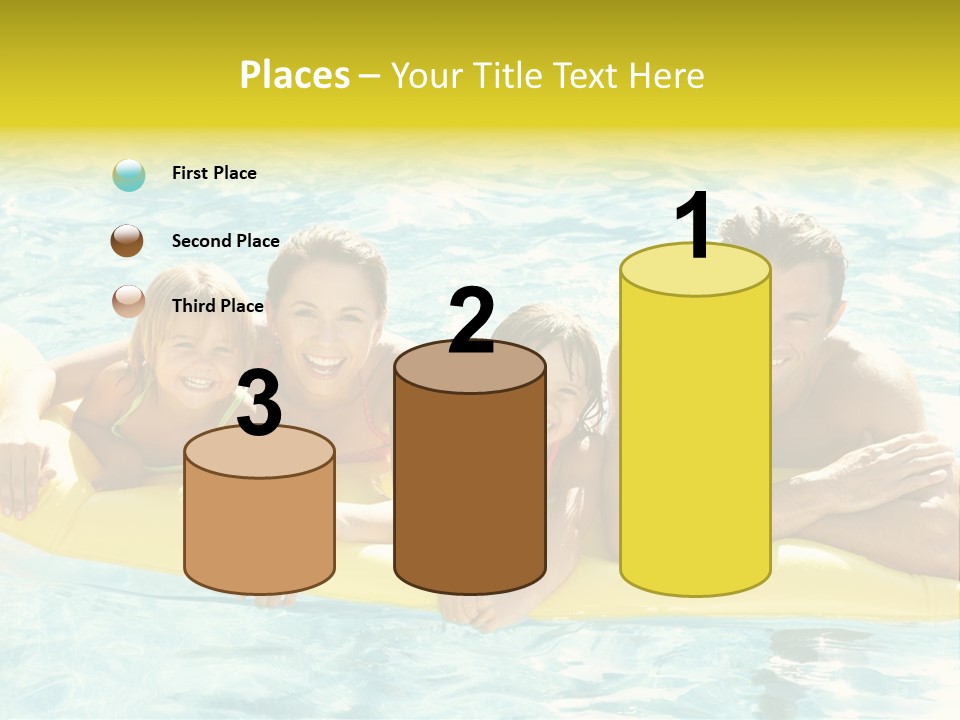 Pool Exterior Air Matress PowerPoint Template
