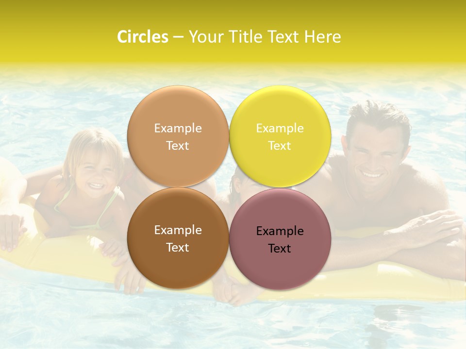 Pool Exterior Air Matress PowerPoint Template