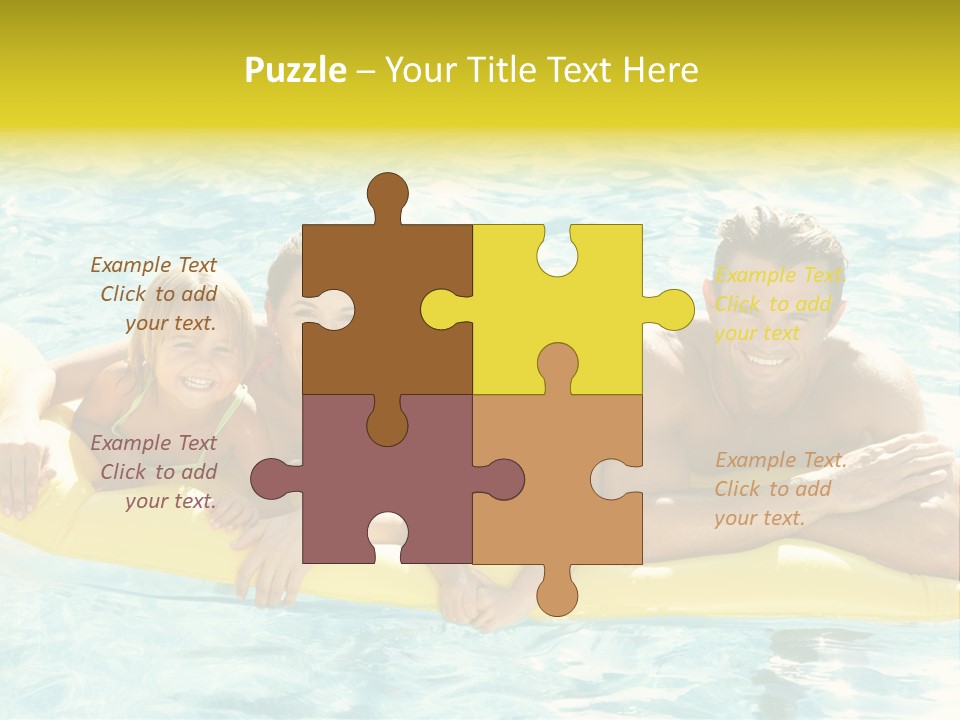 Pool Exterior Air Matress PowerPoint Template