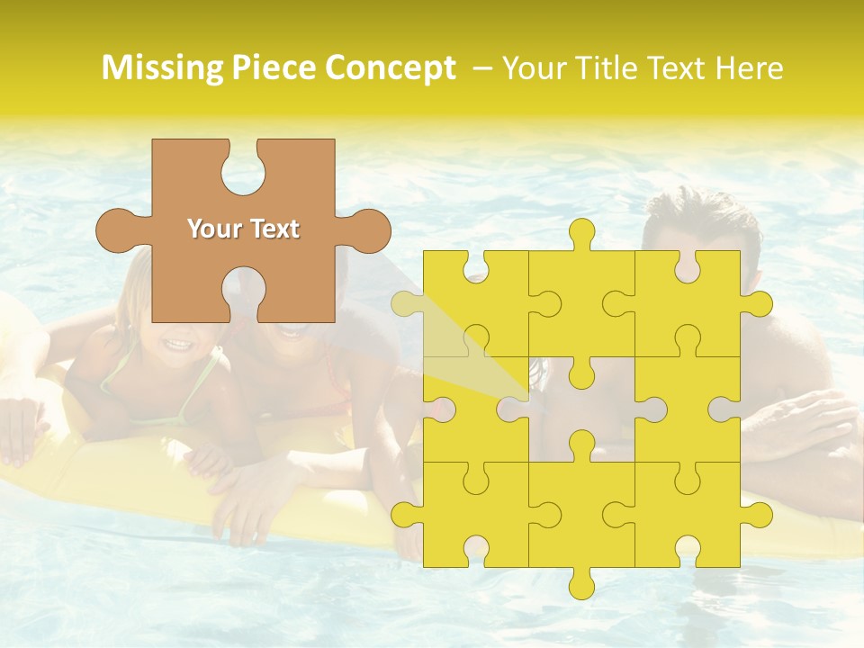 Pool Exterior Air Matress PowerPoint Template