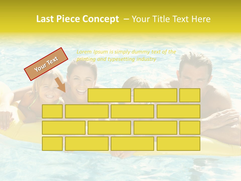 Pool Exterior Air Matress PowerPoint Template