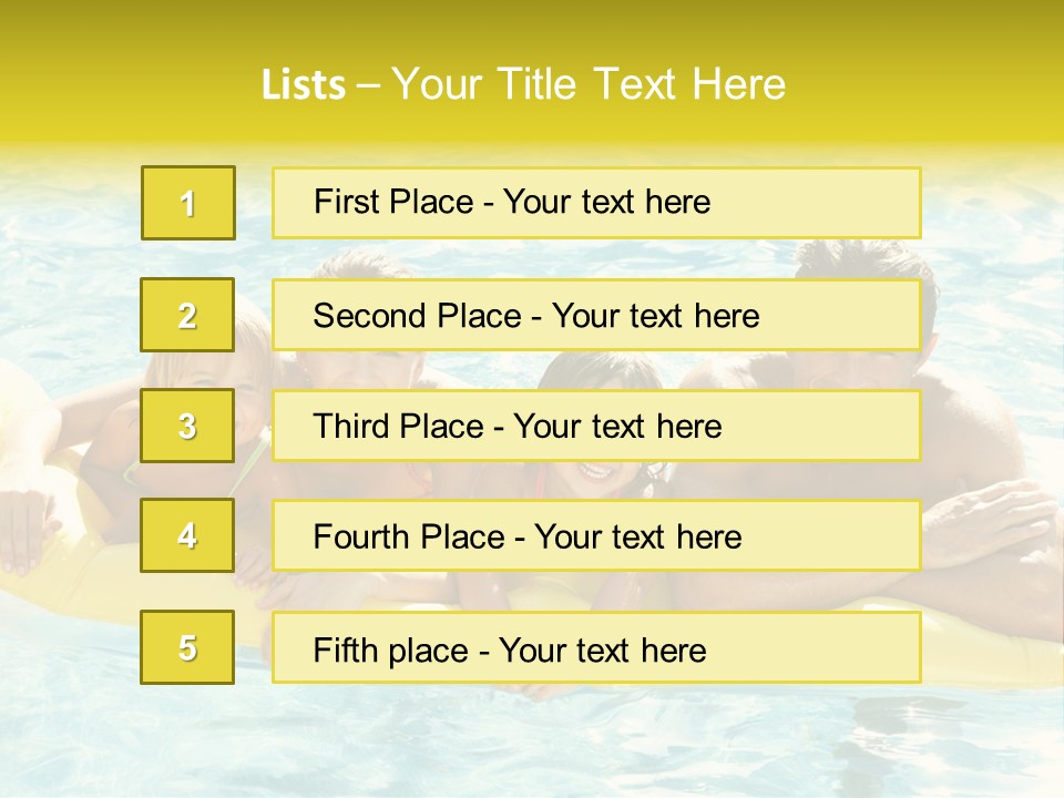 Pool Exterior Air Matress PowerPoint Template